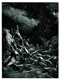 Gustave Dore-ren grabatua, Milton-en Paradisu galdua libururako.<br><br>